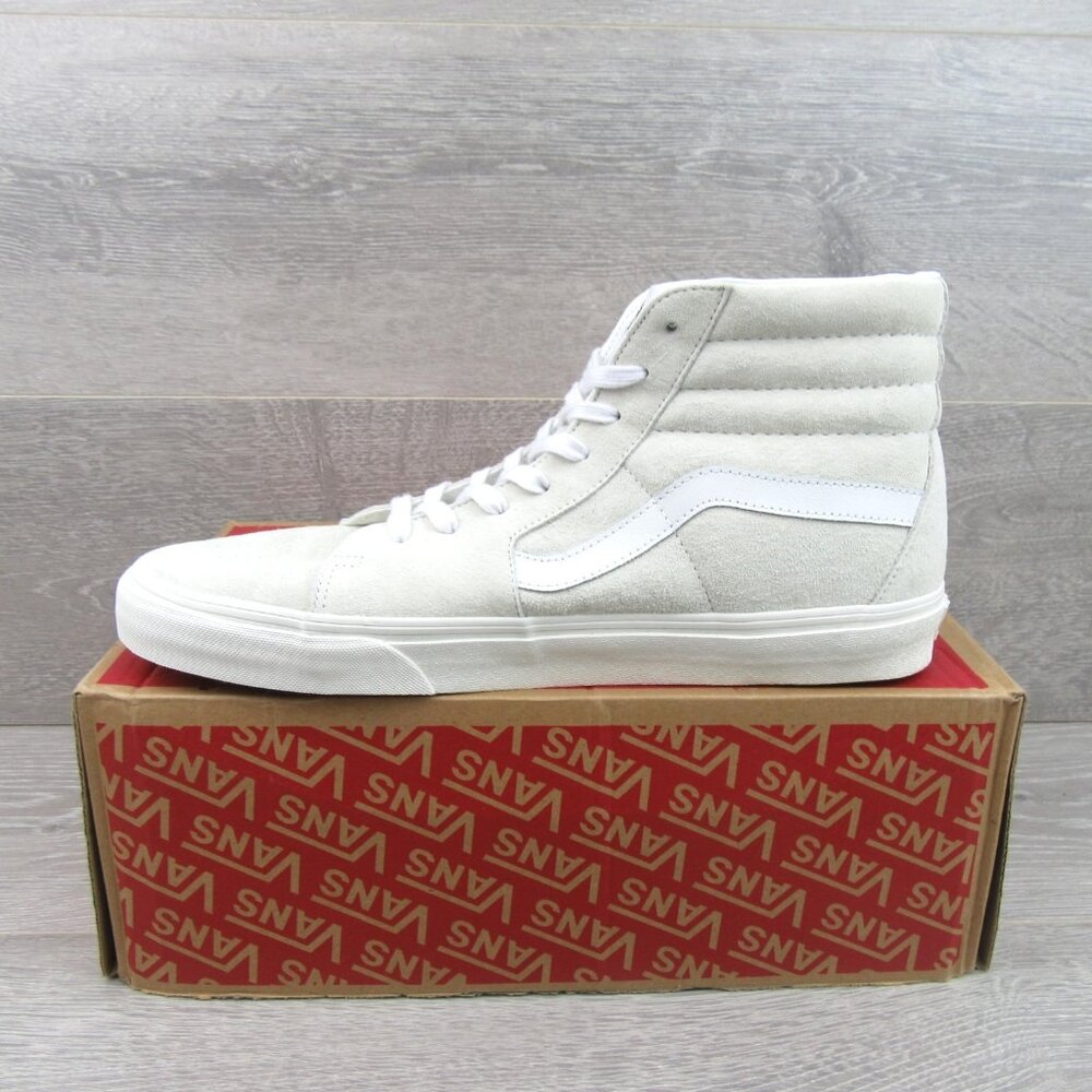 Vans Sk8-Hi Suede Sneakers Mens Size 13 Blanc De Blanc NEW - Picture 3 of 16